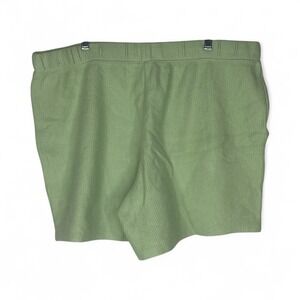 Womens Pink Victoria Secret Green Ribbed Drawstring Shorts XXL
